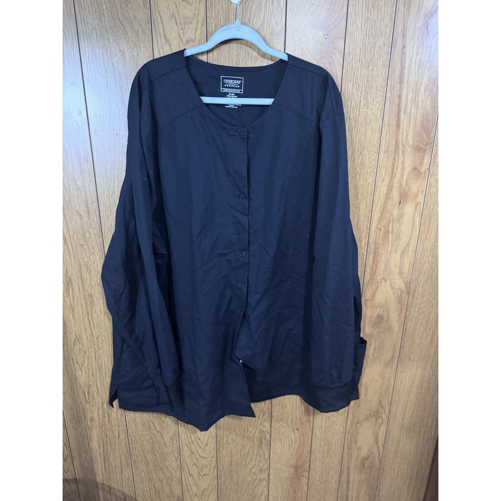Cherokee Workwear Revolution Women's Snap Front Scrub Jacket Black Size 5XL